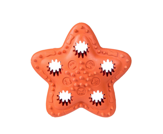 Barry King rotaļlieta suņiem, gumijas zvaigzne kārumiem, oranža, 12,5 cm