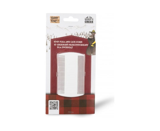 Barry King Ķemme pret blusām dzīvniekiem, divpusēja, balta