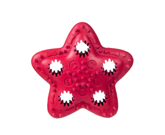 Barry King rotaļlieta suņiem, gumijas zvaigzne kārumiem, sarkana, 12,5 cm