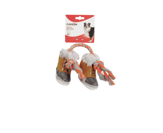 Rot. Suņiem - Plīša zābaki ar virvi un pīkstuli 38 cm