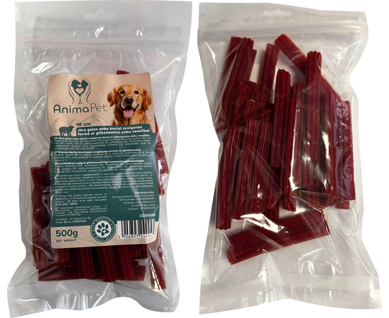 AnimaPet Jēra gaļas zobu kociņi ar glikozamīnu 10cm, 500 g - papildbarība suņiem, zobu attīrošie kociņi