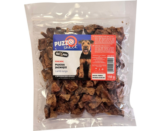 HAU&MIAU koera maius, lamba kops, kuubikud, 3-4cm 150g - täiendav toit koertele, maitsvad lamba kopsu kuubikud, 3x4 cm