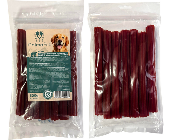 AnimaPet Jēra gaļas zobu kociņi ar glikozamīnu 20cm, 500 g - papildbarība suņiem, zobu attīrošie kociņi