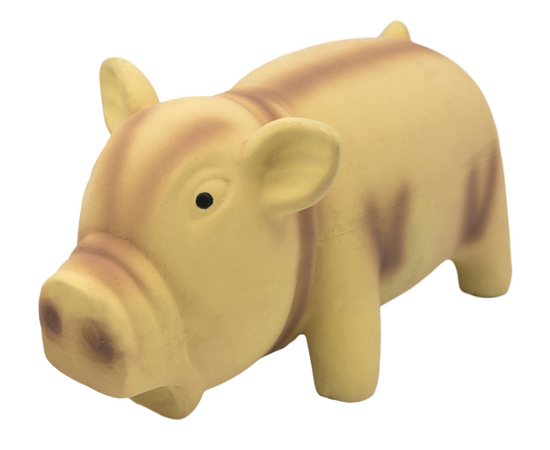 Barry King rotaļlieta suņiem, cūka ar skaņu, bēša, lateksa, 15 cm