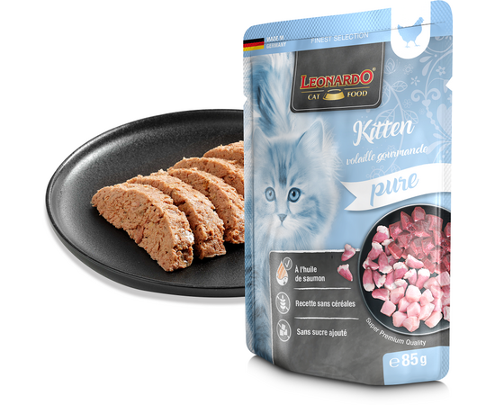 LEONARDO mitrā barība kaķēniem ar vistas gaļu 85 g